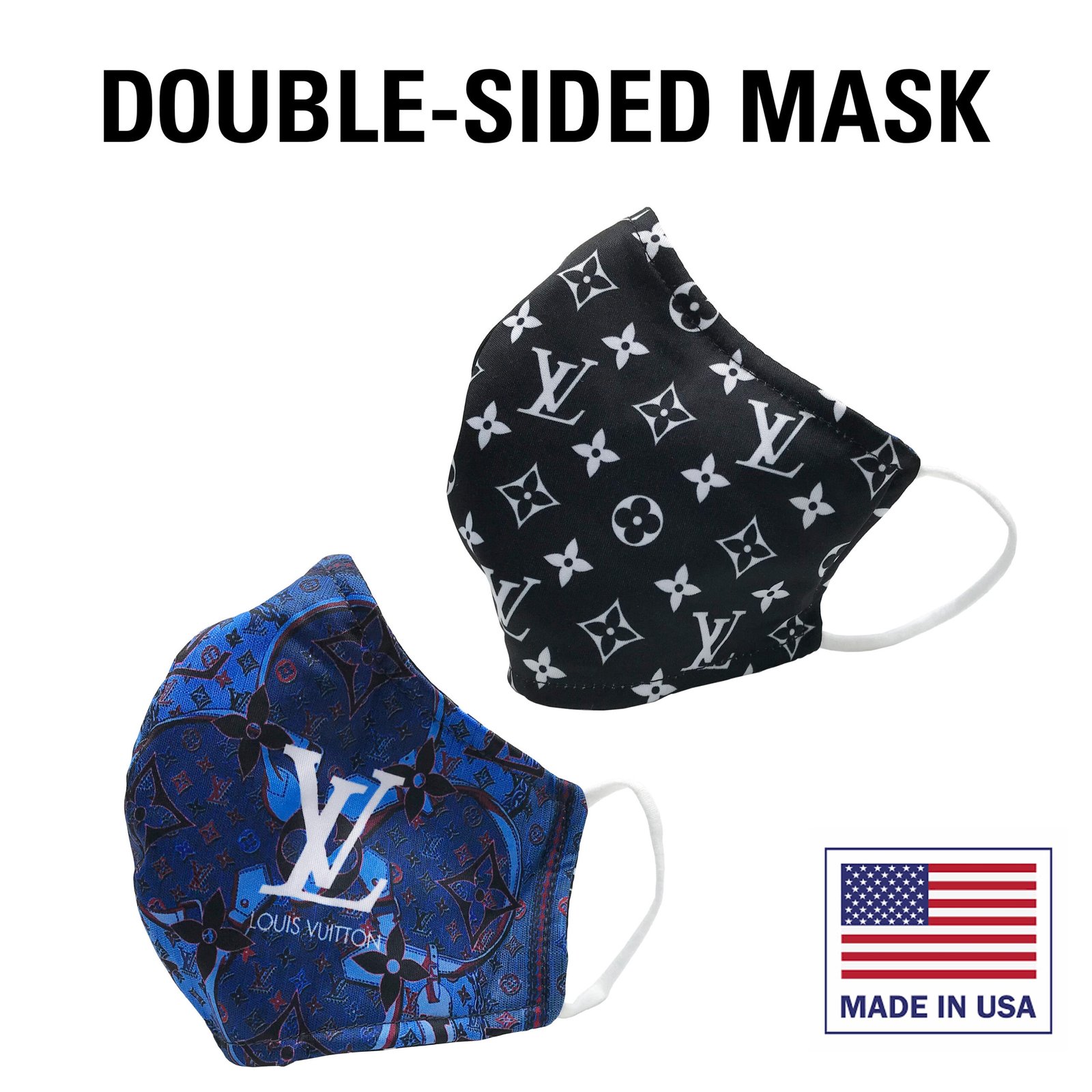 LV face mask blue logo